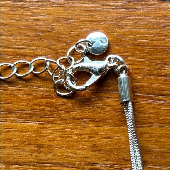 Tubular Smooth Double Rope Necklace Silver Tone Moveable Pendants - Picture 9 of 15